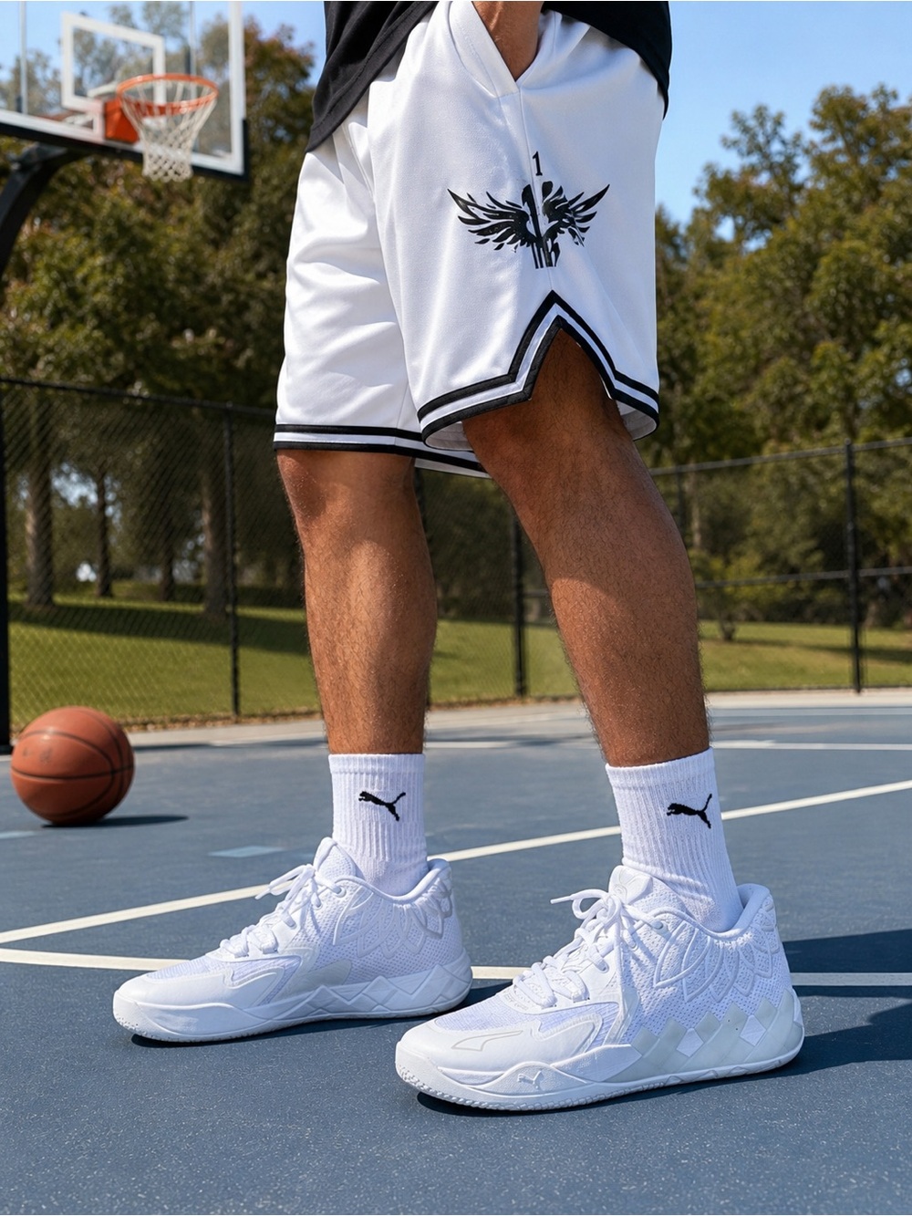 Puma MB.01 Lo LaMelo Ball Men’s 12 White Silver Basketball Shoes 376941-04
